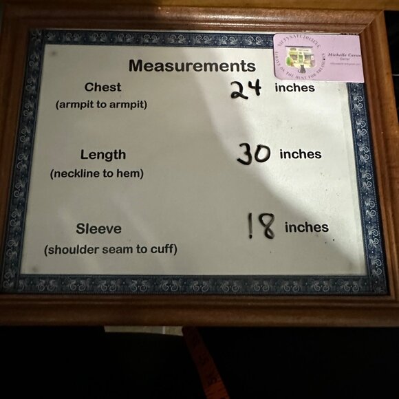 Chico’s size 3(XL/16) navy blue colorblock print velour criss cross neck tunic - Picture 7 of 7